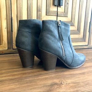 Grey Faux Suede Ankle Booties